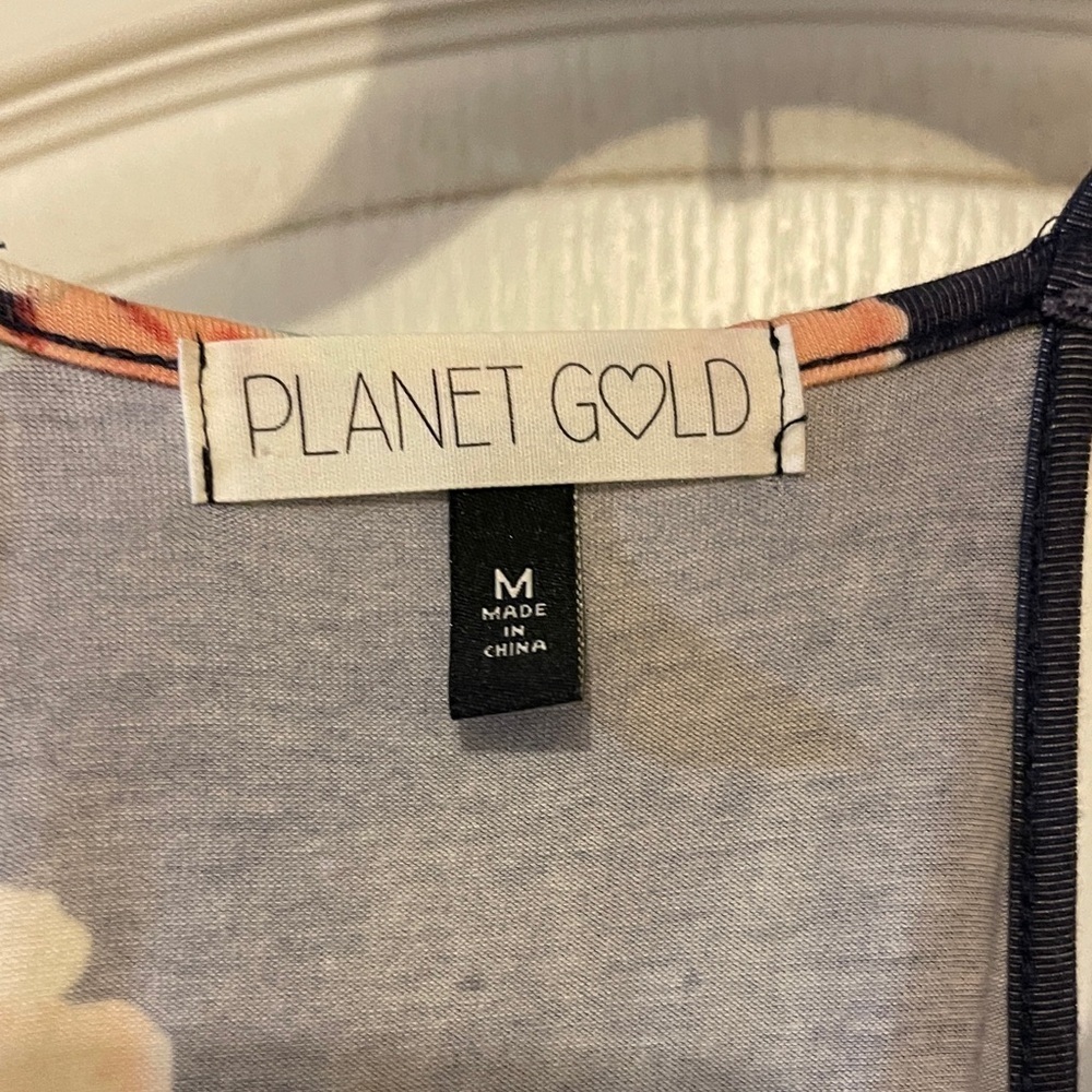 Planet Gold Dark Blue Floral Maxi Dress - Picture 2 of 4